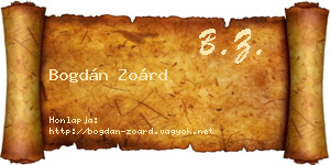 Bogdán Zoárd névjegykártya